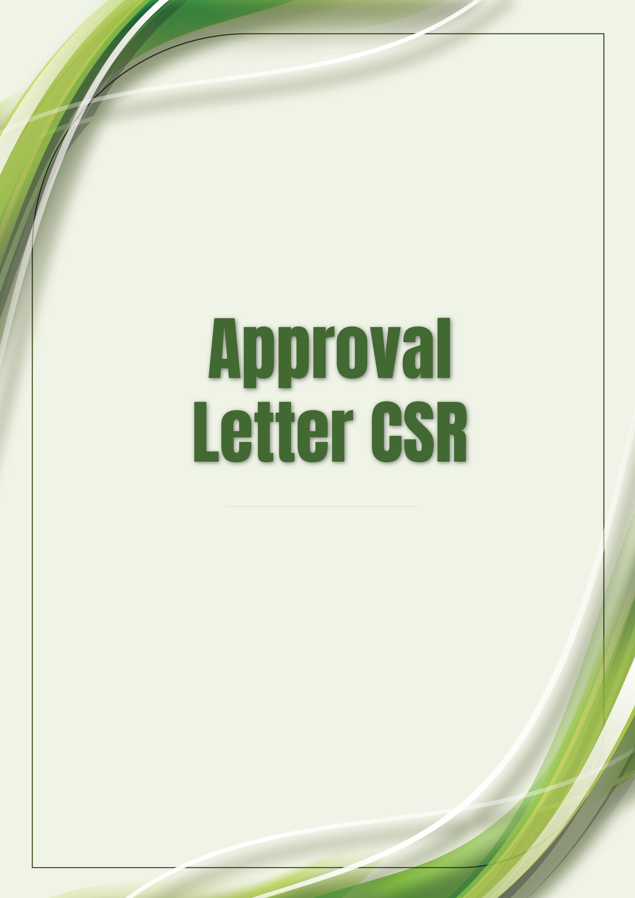 Approval Letter for from CSR
