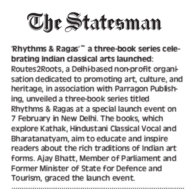 Routes 2 Roots Launches Books on Classical Art Forms